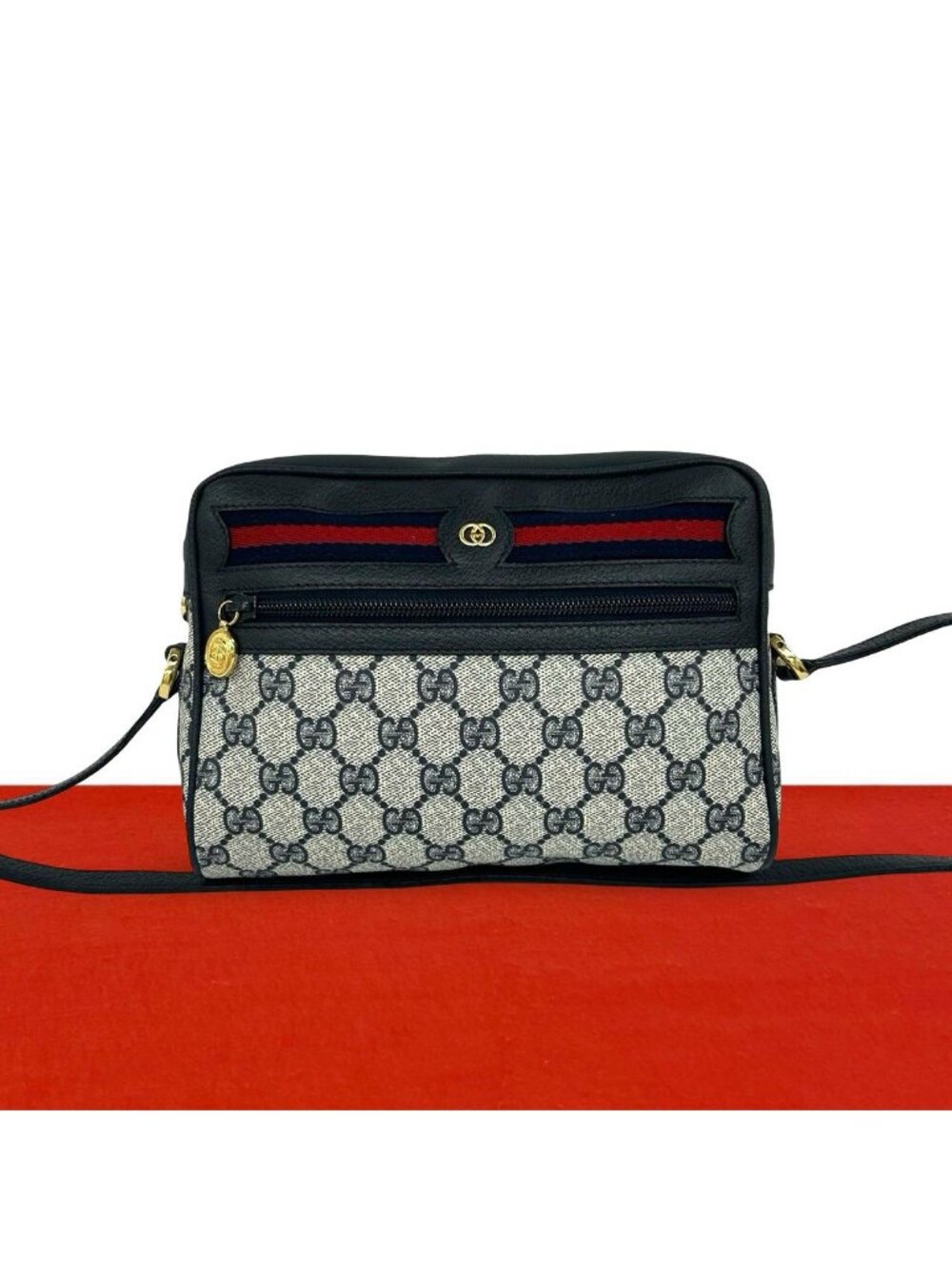 Gucci Vintage Sherry Line GG Logo Pattern Leather Mini Shoulder Bag Pochette